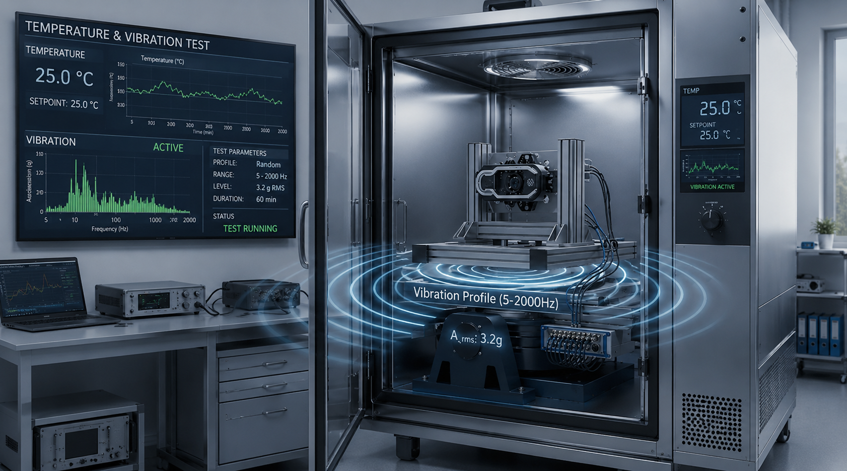 Mechanik- und Vibrationstest im Entwicklungslabor